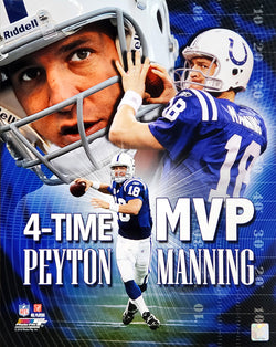 Peyton Manning "Four-Time MVP" Indianapolis Colts Premium Poster Print - Photofile 16x20