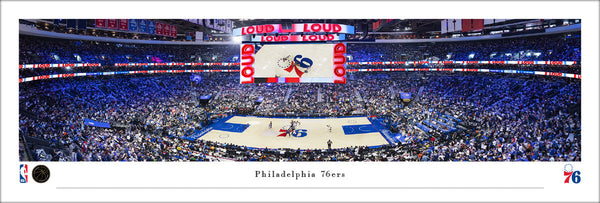 Philadelphia 76ers NBA Game Night at Xfinity Mobile Arena Panoramic Poster Print - Blakeway Worldwide