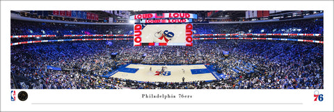 Philadelphia 76ers NBA Game Night at Xfinity Mobile Arena Panoramic Poster Print - Blakeway Worldwide