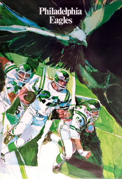 Philadelphia Eagles Vintage Original 1968 Team Theme Art Poster