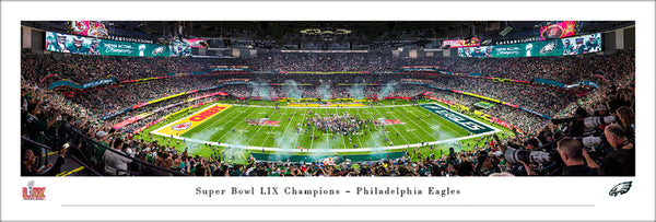 Philadelphia Super Bowl LIX (2025) CHAMPIONS Panoramic Poster Print - Blakeway Worldwide