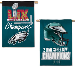 *SHIPS 2/22* Philadelphia Eagles 2025 NFL Super Bowl Champions Commemorative 2-Sided 28x40 Banner Flag