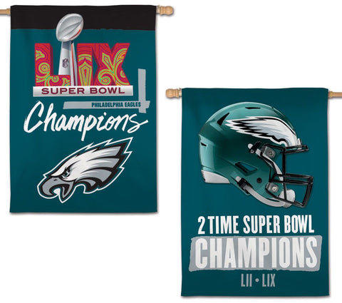 *SHIPS 2/22* Philadelphia Eagles 2025 NFL Super Bowl Champions Commemorative 2-Sided 28x40 Banner Flag