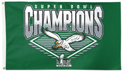 *SHIPS 3/24* Philadelphia Eagles Super Bowl LIX (2025) Champions Official NFL Football Deluxe-Edition 3'x5' Flag - Wincraft