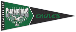 *SHIPS 3/24* Philadelphia Eagles Super Bowl LIX Champions (2025) "Fly Eagles Fly" Premium Felt Collector's Pennant - Wincraft