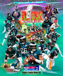 Philadelphia Eagles Super Bowl LIX (2025) "Domination" Premium Art Collage Poster - Wishum Gregory