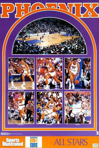 Phoenix Suns All-Stars 1990 6-Player Action Sports Illustrated Poster - Marketcom Sports Illustrated