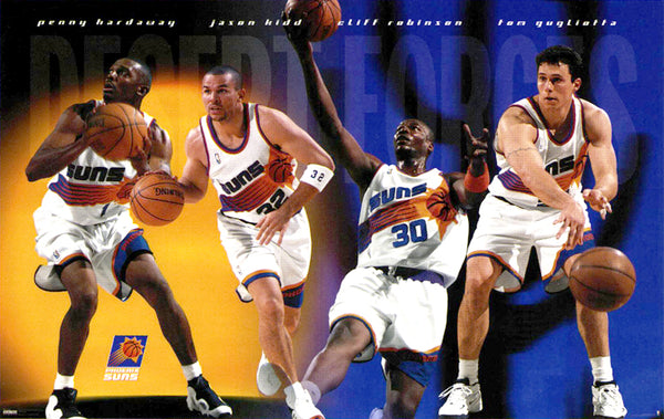Phoenix Suns "Desert Forces" NBA Action Poster (Kidd, Penny, Robinson, Gugliotta) - Costacos 2000