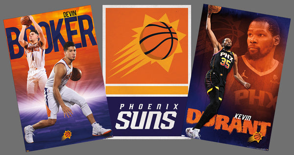 COMBO: Phoenix Suns NBA Basketball Action 3-Poster Combo Special (Booker, Durant, Logo Posters)