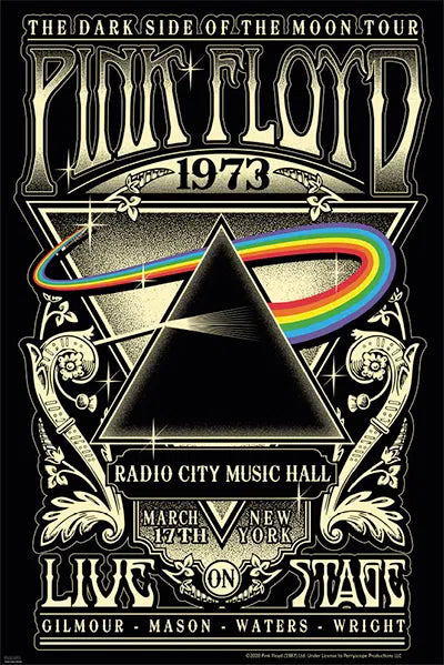 Pink Floyd "Dark Side Tour New York 1973" Official Retro Poster - Perryscope Productions