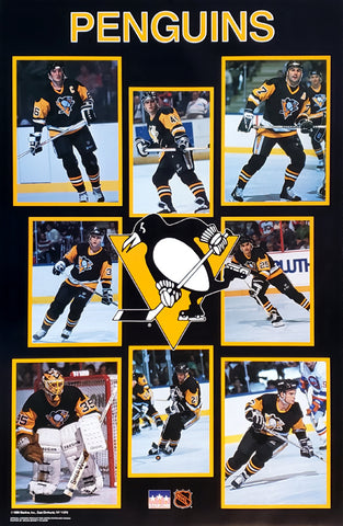 Pittsburgh Penguins 1989 8-Player Superstars In Action NHL Hockey Poster - Starline Inc.