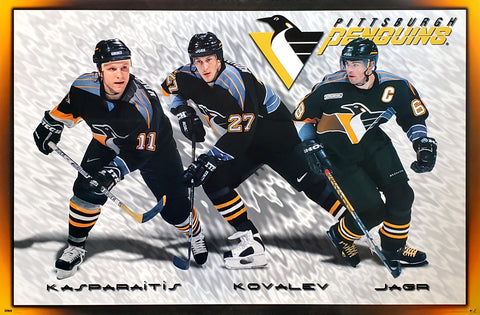 Pittsburgh Penguins "Three Stars" Poster (Jagr, Kasparaitis, Kovalev) - Costacos 1999