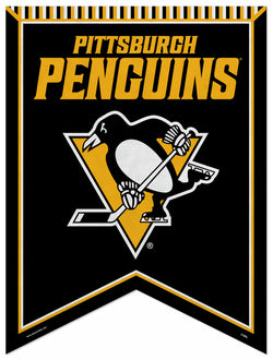 Pittsburgh Penguins NHL Hockey Team Premium Felt 18x24 Rafter Banner - Rico Inc.
