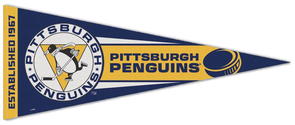 Pittsburgh Penguins Retro-1967-Style Official NHL Hockey Team Premium Felt Pennant - Wincraft