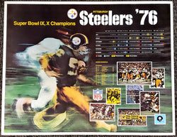 Pittsburgh Steelers Vintage Original 1976 Theme Art Schedule Poster - Sports Action International Inc.