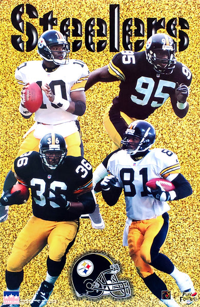 Pittsburgh Steelers "Four Stars" Poster (Kordell, Lloyd, Bettis, Johnson) - Starline 1997