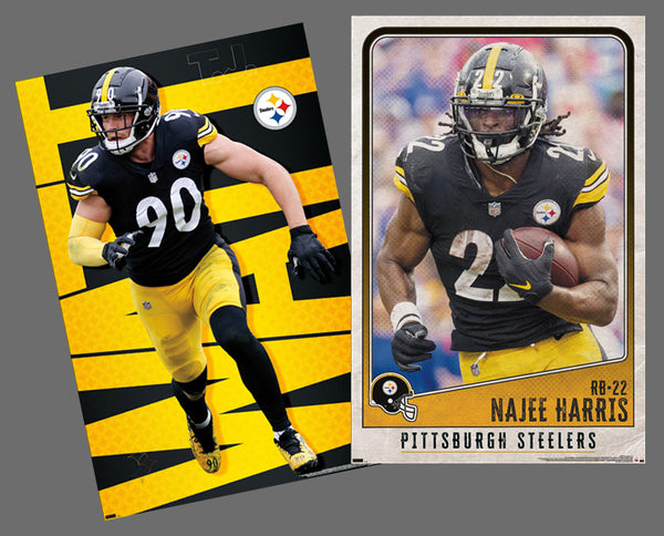 COMBO: Pittsburgh Steelers NFL Action 2-Poster Combo Set - TJ WATT, NAJEE HARRIS Posters