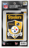 Pittsburgh Steelers Coat-of-Arms-Style Premium NFL 24x36 Applique WALL BANNER - Party Animal