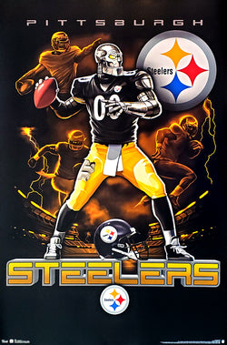 Pittsburgh Steelers "On Fire" NFL Theme Art Poster - Costacos Sports 2012