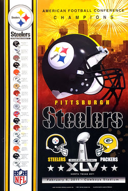 Pittsburgh Steelers "Super Season 2011" AFC Champions Super Bowl XLV Poster - Action Images