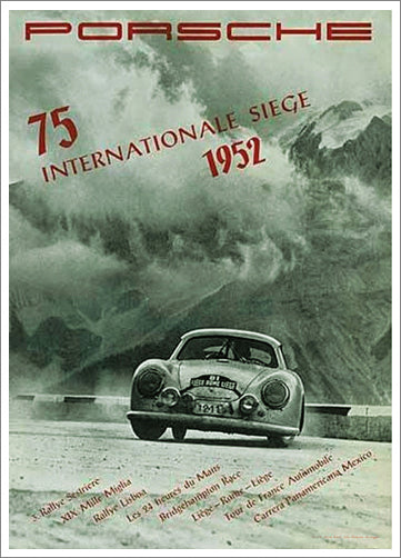 Porsche Racing 75 International Victories Commemorative Classic Auto Racing Poster - John Willhoit Auto-Racing Posters