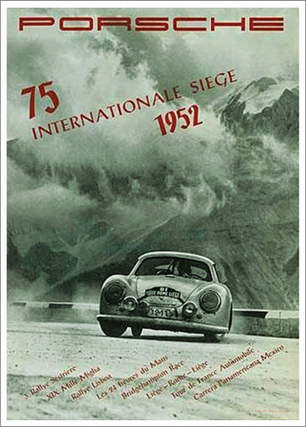 Porsche Racing 75 International Victories Commemorative Classic Auto R –  Sports Poster Warehouse