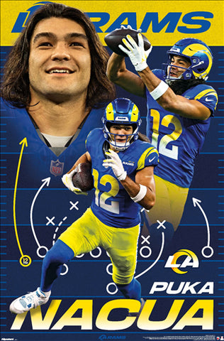 Puka Nacua "Dynamo" Los Angeles Rams NFL Action Wall Poster - Costacos 2025