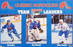 Quebec Nordiques "Team Leaders" Poster (Sakic, Hextall, Sundin) - Starline 1993