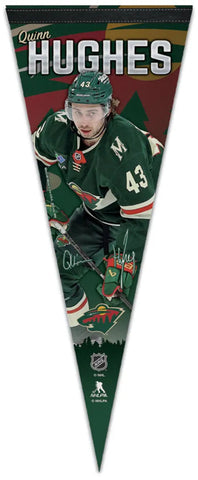 Quinn Hughes Minnesota Wild NHL Signature Series Premium Felt Collector's Pennant - Wincraft