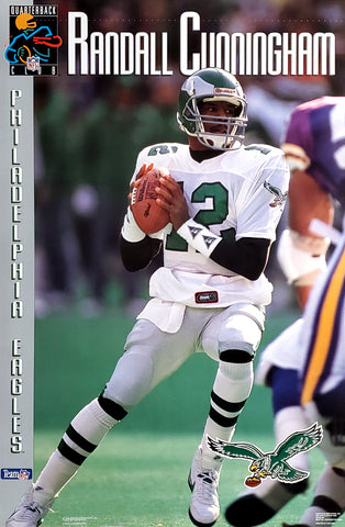 Randall Cunningham "QB Club" Philadelphia Eagles 1992 NFL Action Poster - Costacos Final Stock Collection