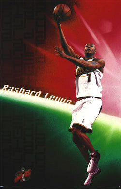 Rashard Lewis "Sonic Boom" Seattle Supersonics NBA Action Poster - Costacos 2000