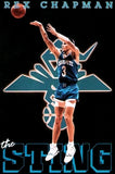 Rex Chapman "The Sting" Charlotte Hornets 1991 NBA Basketball Theme Action Poster - Costacos Final Stock Collection