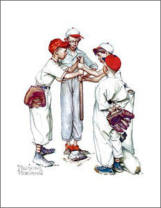 Classic Baseball Art "Choosin' Up" Poster by Norman Rockwell - Haddad's