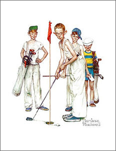 Classic Golf Art "Missed" Poster by Norman Rockwell - Haddad's