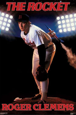 Roger Clemens "The Rocket" Boston Red Sox Vintage Original 1987 MLB Theme Poster - Costacos Final Stock Collection