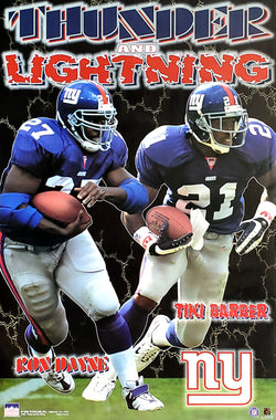 Ron Dayne and Tiki Barber "Thunder and Lightning" New York Giants Poster - Starline 2000