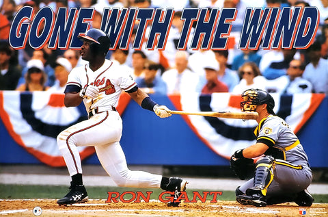 Ron Gant "Gone With the Wind" Atlanta Braves MLB Action Poster - Costacos 1992