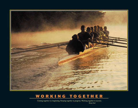 Rowing "Working Together" (8-Man Sculls) Motivational Poster - Eurographics Inc.