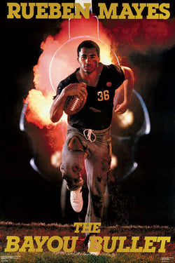 Rueben Mayes "The Bayou Bullet" New Orleans Saints Vintage Original 1987 NFL Theme Poster - Costacos Final Stock Collection