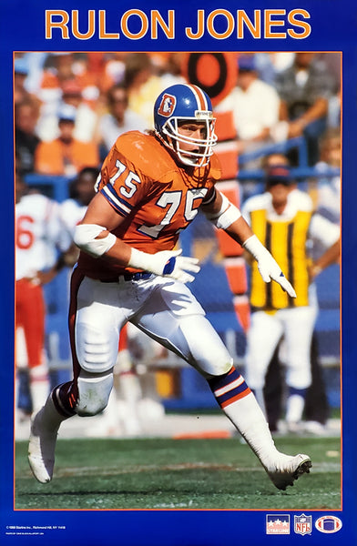 Rulon Jones "Action" Denver Broncos NFL Action Poster - Starline Inc. 1988