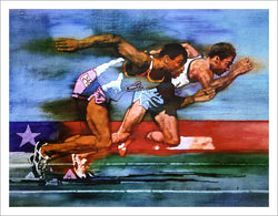 Track and Field Athletics Running "Sprint Glory USA" Patriotic Sports Poster - Front Line