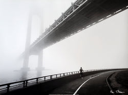 Verrazano Bridge Foggy Runner by Henri Silberman Premium Poster Print - W&G