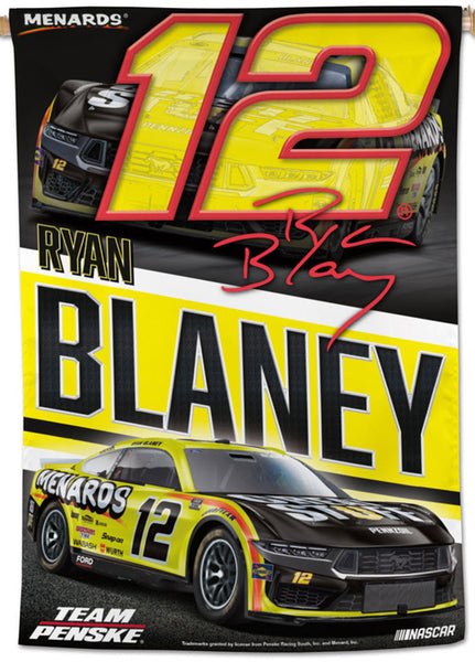 Ryan Blaney NASCAR Ford Mustang Menards #12 Premium 28x40 WALL BANNER - Wincraft 2024