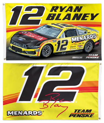 Ryan Blaney NASCAR Menards #12 Official HUGE 3'x5' Deluxe-Edition 2-Sided FLAG - Wincraft 2026