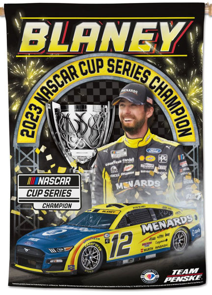 *SHIPS 11/23* Ryan Blaney 2023 NASCAR Cup Champion Commemorative 28x40 Vertical Banner - Wincraft Inc.