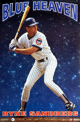 Ryne Sandberg "Blue Heaven" Chicago Cubs MLB Action Poster - Costacos 1993