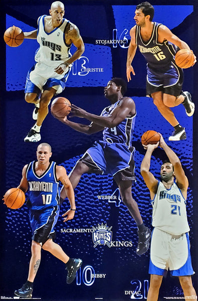 Sacramento Kings "Front Line" Poster (Bibby, Christie, Webber, Peja, Divac) - Costacos Sports 2003
