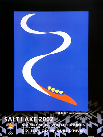 Salt Lake 2002 Winter Olympics "Bobsled" Poster - Fine Art Ltd.