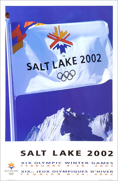 Salt Lake 2002 Winter Olympic Games "Flag Over Utah" Vintage Original Official Poster - Fine Art Ltd.