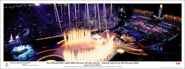 Salt Lake 2002 Official Closing Ceremony Commemorative Poster  - Kodak 2002